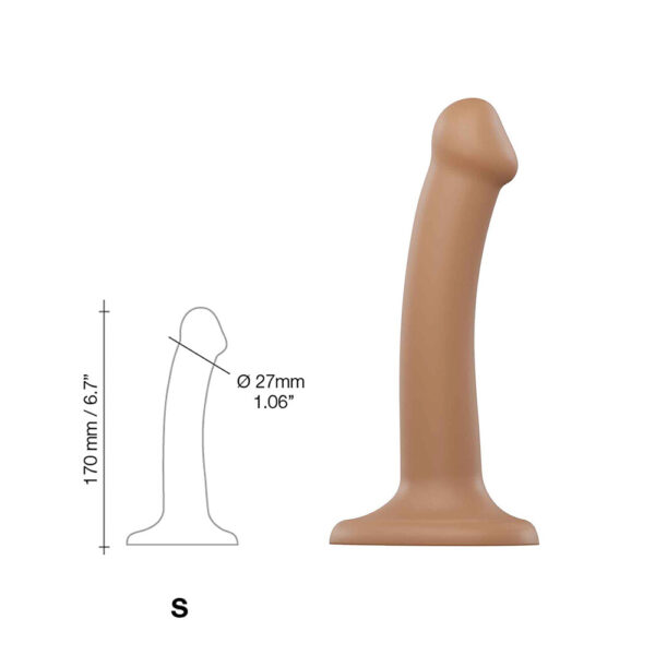 Strap On Me Silicone Dual Density Bendable Dildo Small Caramel