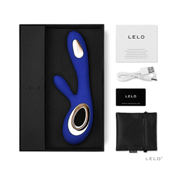 LELO Soraya Wave Luxurious Rabbit Massager Midnight Blue with Unique WaveMotion Technology for a Full Body Pleasure Experience