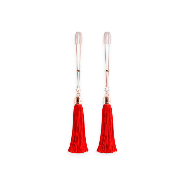 Bound Nipple Clamps Red Tassel